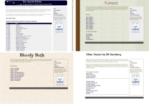 Four screenshots of the Narrator program with four separate themes.